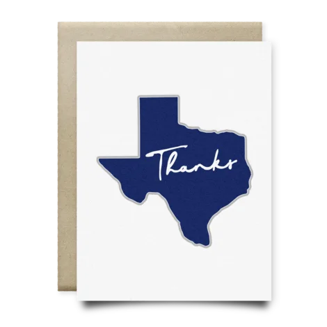 Texas Thank You Card | Anvil Cards - Blue - Cards And
