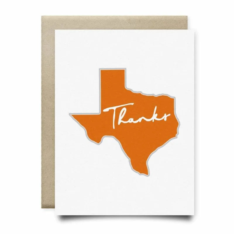 Texas Thank You Card | Anvil Cards - Burnt Orange - Cards