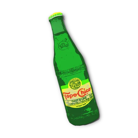 Green Topo Chico bottle featured in Topo Chico Sticker by Anvil Cards, super tough design