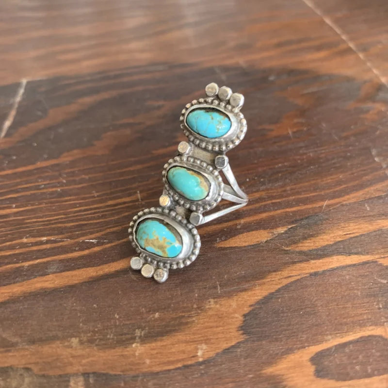 Triple Turquoise Stone | Vintage - Vintage - Ring - Jewelry