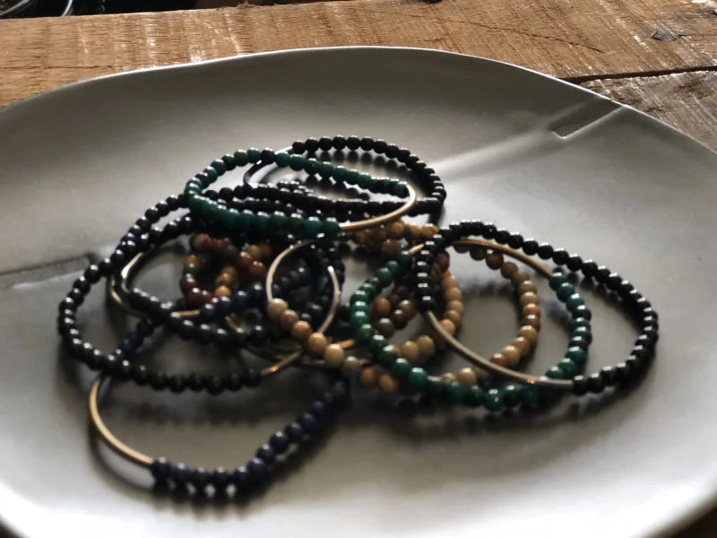 Tubular Bracelet | Branco - Jewelry - Beads - Black Onyx