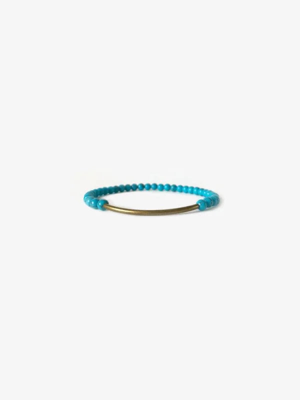 Tubular Bracelet | Branco - Blue Howlite Gunmetal - Jewelry