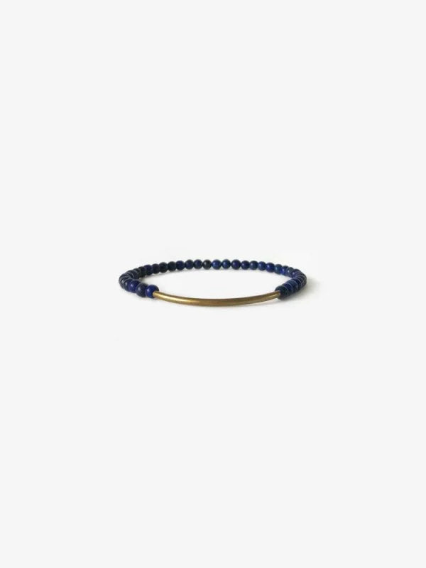Tubular Bracelet | Branco - Blue Lapis Brass - Jewelry -
