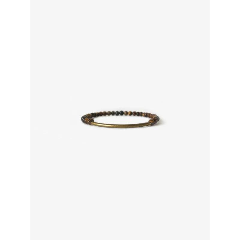 Tubular Bracelet | Branco - Gold Tiger Eye Brass - Jewelry -