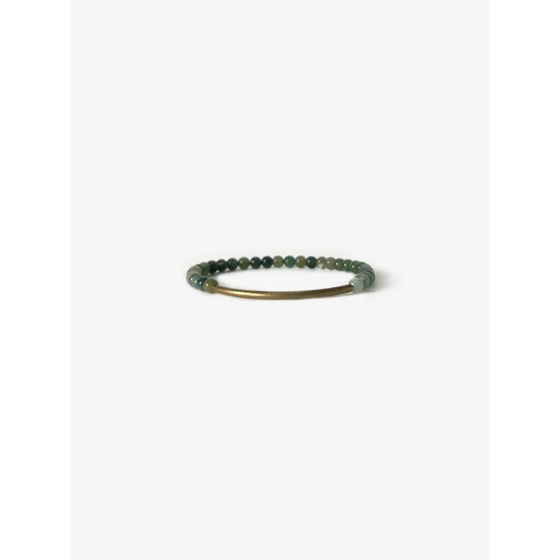 Tubular Bracelet | Branco - Green Agate Brass - Jewelry -