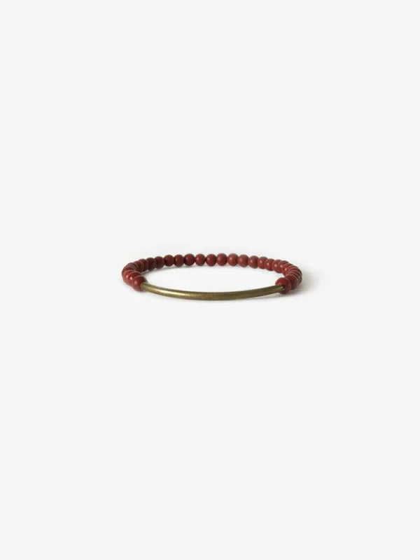 Tubular Bracelet | Branco - Red Jasper Brass - Jewelry -