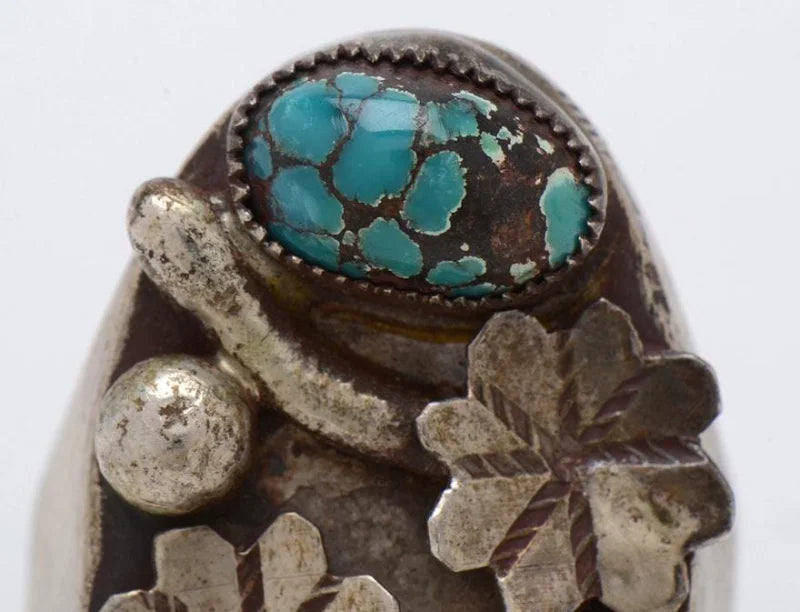 Turquoise Flower Ring | Vintage - Vintage - Men’s Jewelry -
