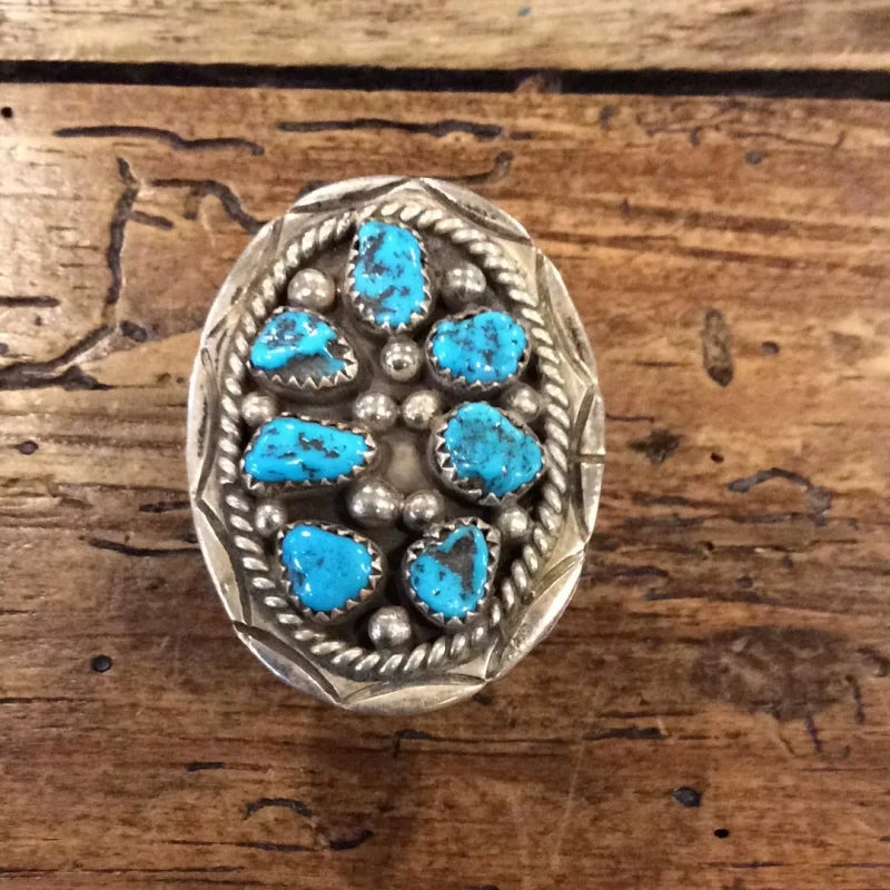 Turquoise Seven Stone Ring | Vintage - Jewelry - Turquoise