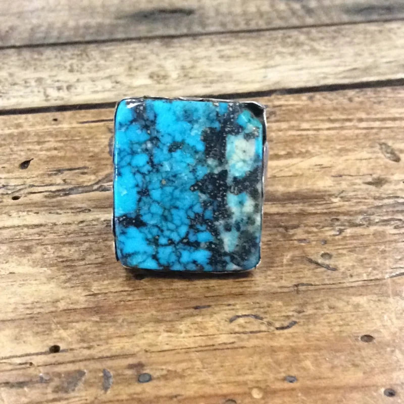 Turquoise Square Ring | Vintage - Jewelry - Turquoise