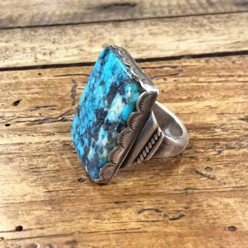 Turquoise Square Ring | Vintage - Jewelry - Turquoise