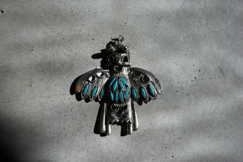 Turquoise Studded Thunderbird Pendant | Vintage - Vintage -